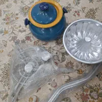 ظرف سفال لعاب دار، پایه قابلمه، چرخ گوشت پارس خزر|ظروف پخت‌وپز|مشهد, یوسفیه (شهرک غرب)|دیوار