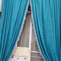 دو عدستک مخمل ی جفت پرده مخمل تور کتیبه|پرده، رانر، رومیزی|رشتخوار, |دیوار