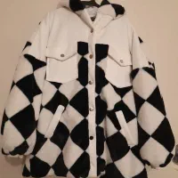 کت اورسایز چهار خونه خزدار پشمی..