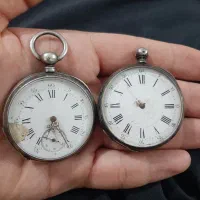 دو عدد ساعت جیبی نقره