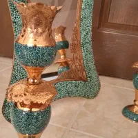 آینه و یک جفت لاله فیروزه کوبی|صنایع دستی و سایر لوازم تزئینی|تهران, ترمینال غرب|دیوار