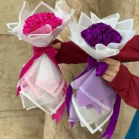 دسته گل روبانی هدیه ای ماندگار|گل مصنوعی|شیراز, زرهی|دیوار