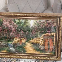 تابلو فرش دست بافت طرح خانه باغ|تابلو فرش|قشم, |دیوار