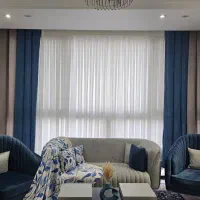 دو پرده سالن زیبا،باکیفیت در حد نو مناسب جهیزیه