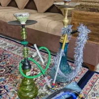 دو عدد قلیون برنجی و مسافرتی