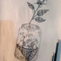 تابلو نقاشی سیاه قلم