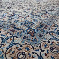 فرش دستباف نایین ۹ متری گل ابریشم درجه یک