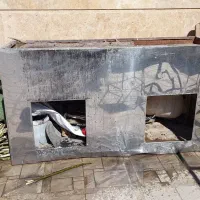اجاق کبابپزی ذغالی و هواکش استیل