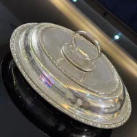 سوفله خوری سینی شمعدان و تی ست انتیک سیلور