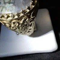 انگشتر نقره دست ساز کلکسیونی طلا پاش