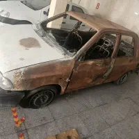 پراید مدل ۹۷ از داخل سوخته موتور سالم