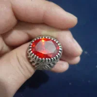 انگشتر نقره نگین یاقوت سرخ الماسی|جواهرات|شهر بابک, |دیوار