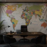 بکدراپ پارچهای نقشه جهان-خرید اقساطی-قابل شستشو|تابلو، نقاشی، عکس|تهران, بازار|دیوار