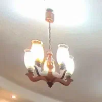 لوستر چوبی ۴شعله|لوستر و چراغ آویز|گرگان, |دیوار