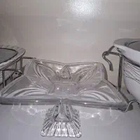 ظرف شیرینی خوری پایه دار کوچک کریستال