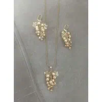 ست گردنبند و گوشواره طرح انگوری طلا روس