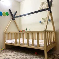 تخت تمام چوب سرخپوستی ایستاده در باد کودک نوجوان|تخت و صندلی بچه|مشهد, ده دی|دیوار