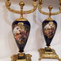 شمعدان پایه برنز