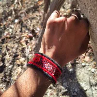 دستبند دست‌دوز،سوزن دوزی بلوچی، محدود،طرح اصیل»