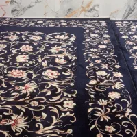 یک جفت قالی سرمه ای سالم سالم در حد نو 12متری