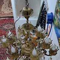 لوستر سفارشی ساز ۱۲ لاله برنز اصل|لوستر و چراغ آویز|قم, وادی السلام|دیوار