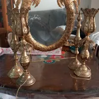 آیینه و شمعدان قدمت ۶۰سال از برنج و برنز|آینه|کرج, گلشهر ویلا|دیوار