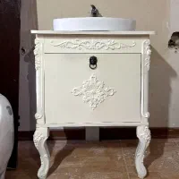 کنسول توالت به همراه آینه و توالت فرنگی