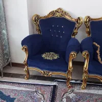 مبل ۹ نفره استیل با چوب گردو