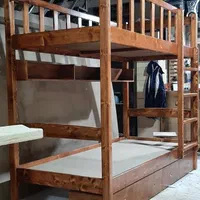 تخت دو طبقه نردبانی تمام چوب کد۰۲۷|تخت و سرویس خواب|تهران, جوانمردان (اندیشه)|دیوار