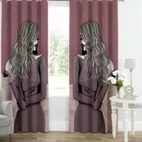 پرده آرایشگاه زنانه تصویرچهره،لوگوسفارشی کد۵۱