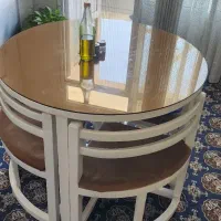 میزناهارخوری۴نفره با شیشه