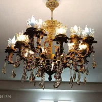 لوستر بزرگ برنزی|لوستر و چراغ آویز|بجنورد, |دیوار