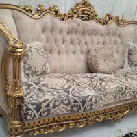 مبل سلتنطی در حد نو  ۹ نفره   چوب کار شده گردو|مبلمان خانگی و میز عسلی|آستانه اشرفیه, |دیوار