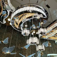 لوستر سقفی مدرن کریستال ریموت‌دار|لوستر و چراغ آویز|تهران, مینابی|دیوار