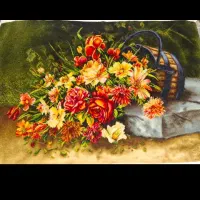 تابلو فرش دست باف گل مدرن