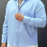 پیراهن مردانه فوق‌العاده زیبا آبی ایکس لارج ، نو