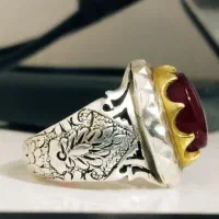 انگشتر عقیق یمن کمیاب دست ساز قلم کاری شده