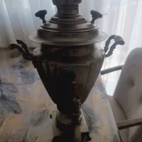 سماور ورشو قدیمی سالم بکر  دیوار کوب برنجی قم ریز