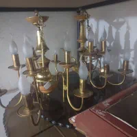 فروش یک جفت لوسترطلایی لامپ شمی  بطور توافقی|لوستر و چراغ آویز|شیراز, عادل آباد|دیوار