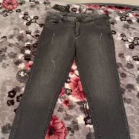 شلوار جین ذغالی روشن طوسی ۳۸ ۴۰