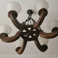 دو عدد لوستر چوبی ۶ شاخه