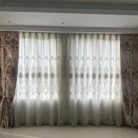 فروش پرده پذیرایی حریر و کناره طرح دار
