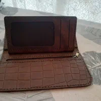 کیف پول قهوه ای چرم