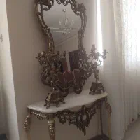 آینه و شمعدان برنجی سنگین|مبلمان خانگی و میز عسلی|بروجرد, |دیوار