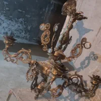 ۲ عدد لوستر ۳ طوق برنز