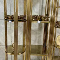 استند ویترین بوفه فلزی دکوری چهارطبقه پیانو مربع|بوفه، ویترین، کنسول|آفتاب, |دیوار