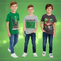 تیشرت پسرانه ماینکرافت وارداتی در 10 طرح جذاب