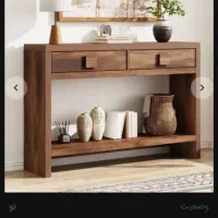 آینه و کنسول چوبی دست‌ساز|بوفه، ویترین، کنسول|چمستان, |دیوار