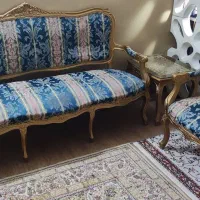 مبل استیل طلایی سرمه ای کلاسیک سلطنتی|مبلمان خانگی و میز عسلی|تهران, شهرک شهید باقری|دیوار