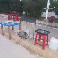 ۴عدد میز ۴تا صندلی ۲ تا صندلی پشت دار با منقل|میز و صندلی غذاخوری|شیراز, کوشک میدان|دیوار